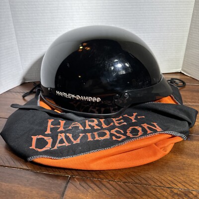 Authentic Harley Davidson Half Helmet Visor w Cover Small 55-56cm Glossy Black