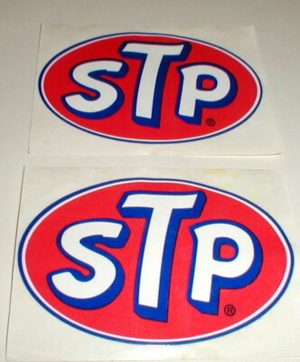 Satp Sticker STP Race Car Stickers Self Adhesive Pair 3 1/2 In by 2 1/4 In NOS A173 ...