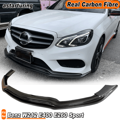 For Benz W212 E400 E300 Sport 2014-16 REAL CARBON Front Bumper Lip Spoiler Chin  - Bild 1 von 12