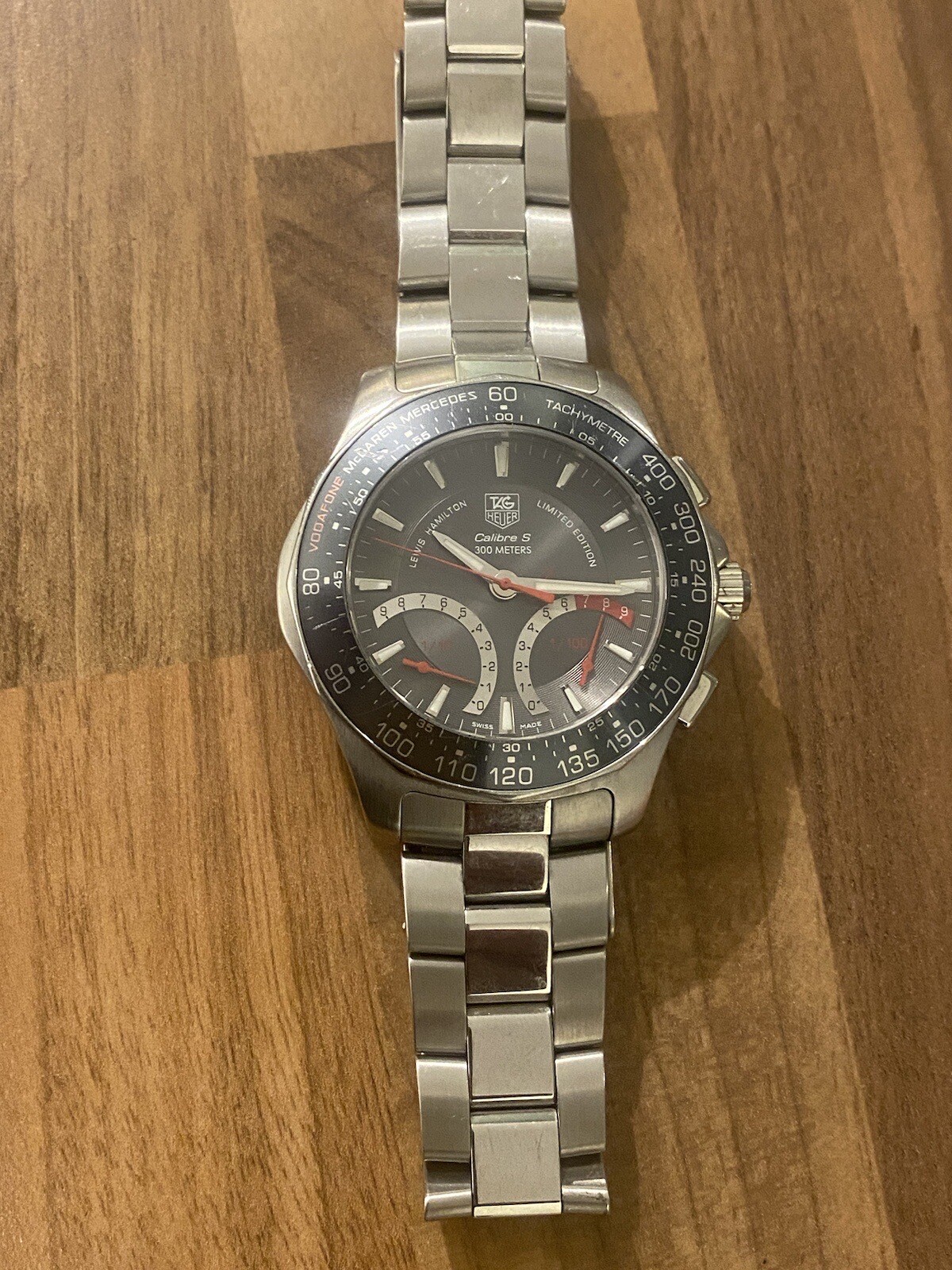 Tag Heuer Aquaracer Caliber S Lewis Hamilton, Bezel Has Some Scratches