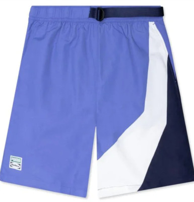 Puma Men's Butter Goods Nylon Shorts Blue/ White 532444-82 f