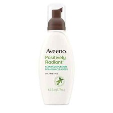 Aveeno Clear Complexion Foaming Facial Cleanser, Oil-Free Acne Face Wash, 6 fl.