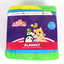 Adopt Me Blanket Kids Soft Plush Graphic Print 62"x90" Fits Twin  Full Size Bed
