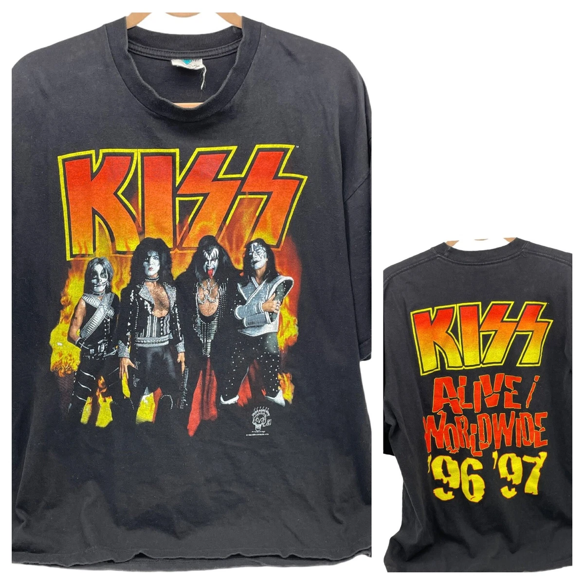 Kiss Vintage T-Shirt XL 96’ 97’ Alive Worldwide Tour Original Kiss Army Depot