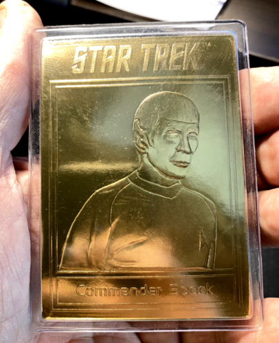 Commander Spock Star Trek Gold Foil Card 22kt Danbury Mint - Foto 1 di 3