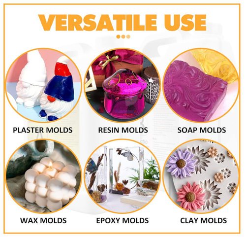 Silicone Mold Making Kit - 1 Gallon Kit Translucent Liquid Silicone Rubber 15A - - Picture 7 of 10