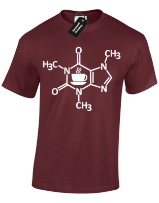 KOFFEINMOLEKÜL HERREN T-SHIRT COOL KAFFEELIEBHABER LUSTIGES GESCHENK WISSENSCHAFTSGESCHENK