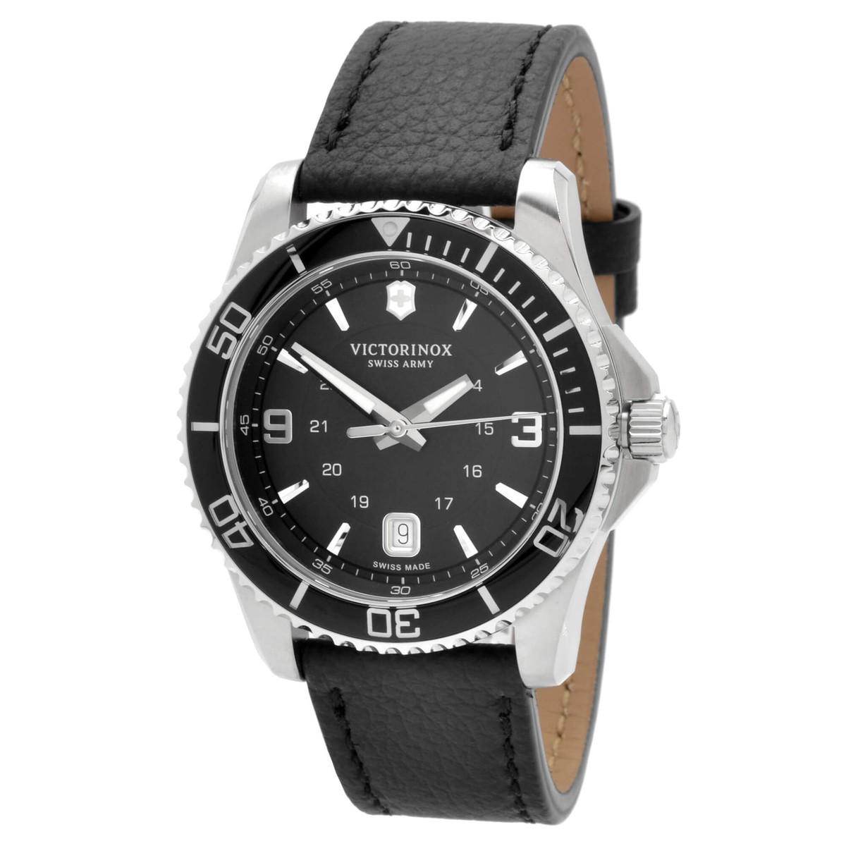 Victorinox Swiss Army Men's Watch Maverick Quartz Black Leather