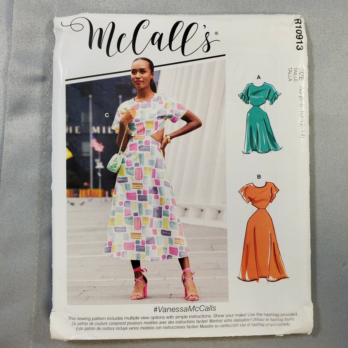 McCalls Pattern R10913 Misses Dress Side Cut-outs 3 Styles Lengths 6 - 14  UNCUT