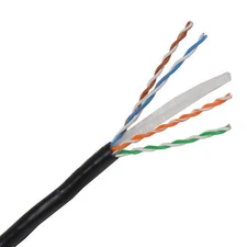 CAT6E Ethernet 550MHz Riser CMR Cable Black 1000FT 23 AWG BARE COPPER