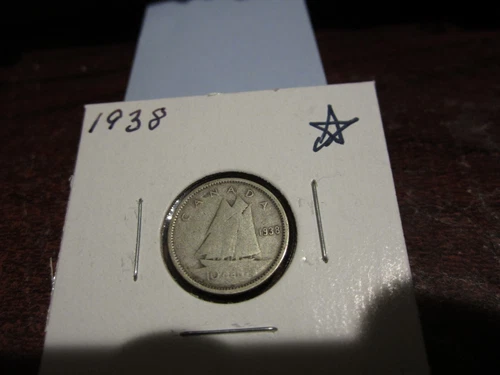 1938 - Canada Silver 10 Cent - Canadian dime