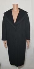 Vintage Topcoat Exclusive Long Black Coat Made In England Medium Wool Pockets