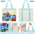 SAIKA Stylish Canvas Tote Bag, Beach Bag for Women Men, Reusable Grocery Cloth  — photo 4