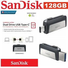 Type C USB SanDisk 128GB OTG Dual USB 3.1 Flash Drive Stick PC Thumb Mac Samsung