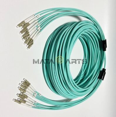 Indoor Armored LC-LC 8 Sstrand OM3 50/125 Multimode Fiber Optic Cable 10GB 30M #