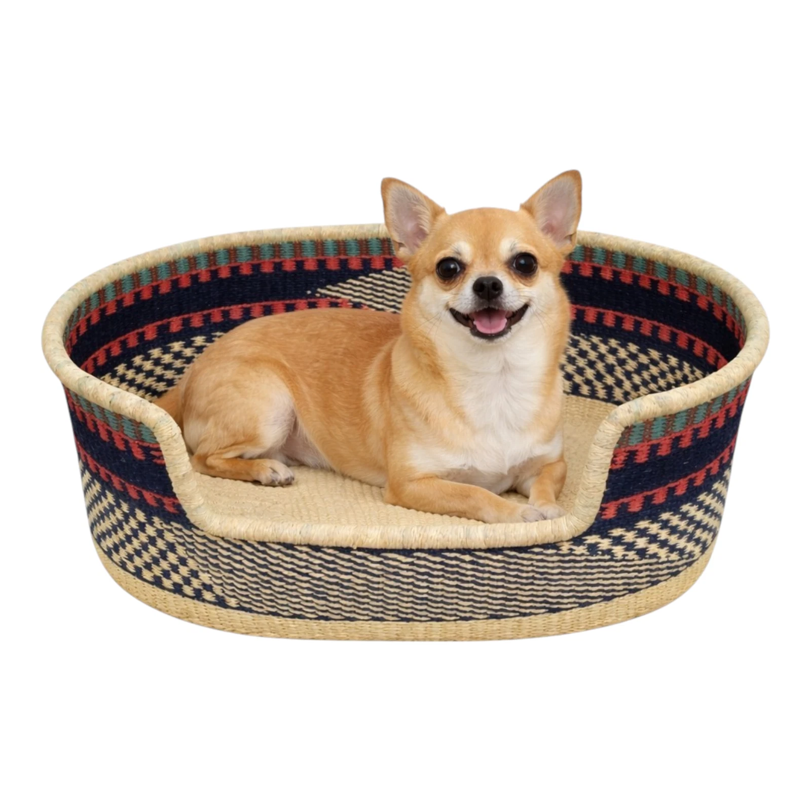 Eco-Friendly Woven Dog Bed - Artisan Handcrafted Pet Basket - Small to XL Sizes