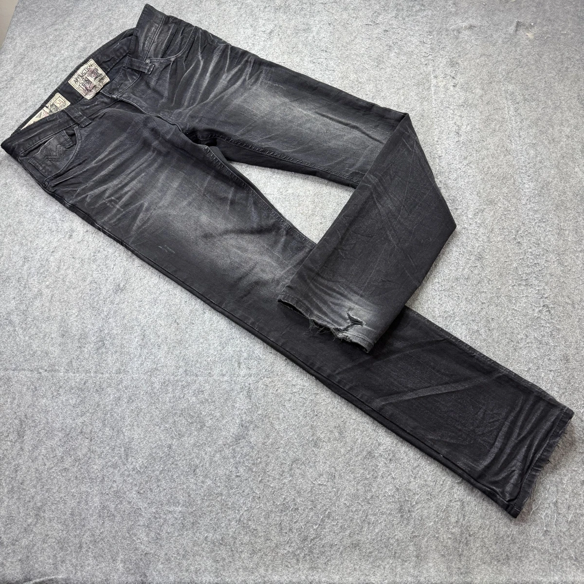 Jeans Droit Affliction Black Premium Pour Homme - Taille 34, Longueur Entrejambe 28 Pouces - Occasion Très Bon état