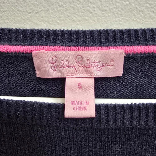 Lilly Pulitzer Tispy Marielle Lightweight Sweater Size Small Navy image 3