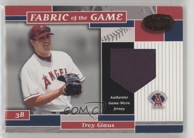 2002 Leaf Certified Fabric of the Game Bronze Die-Cut Plate /100 Troy Glaus 0v1