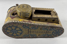 Vintage Marx Wind Up Toy Tank 1950s WWI Tin Litho Works No Key Parts Missing