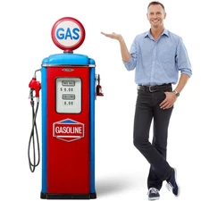 5.3 ft Gas Pump Cardboard Stand-up Cutout Life-Size Race Car Holiday Theme Pa...
