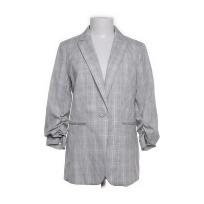 H&M, Blazer, Größe: 40, Grau/Weiß, Elasthan/Polyester/Viskose, Karo, Damen #QLg
