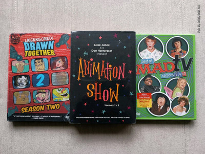 3 Lot DVDs: Drawn Together season 2, Animation Show vol 1&2, MAD TV 8 9 10 New