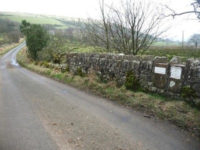 Photo 6x4 Benchmark and boundary plates on Thackthwaite Beck bridge Beckc c2017