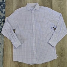 Charles Tyrwhitt Classic Fit Dress Shirt 16.5/35 White Blue Red Check Non-Iron