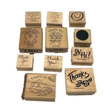 Stampin Up Wood Block Rubber Stamps Thank You...