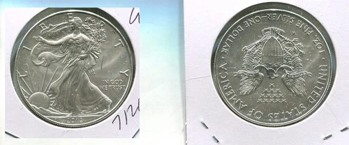 2012 W AMERICAN SILVER EAGLE 1 OUNCE .999 FINE BURNISHED BU COIN NO BOX 7126T