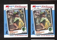 1982 Topps K-Mart #23 Reggie Jackson 2ct Athletics Baseball Card Lot 1102G
