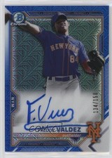 2021 Bowman Mega Box Chrome Mojo Blue Refractor 134/150 Freddy Valdez Auto 02r2