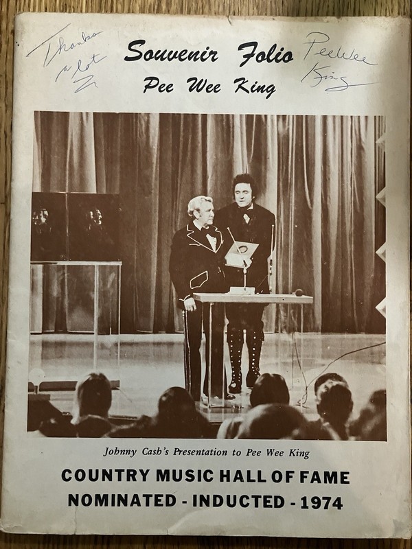 Souvenir Folio Pee Wee King's Country Music HOF Induction Ceremony 1974 SIGNED!