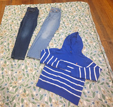 Polo Ralph Lauren Boys Size 10 10/12 3pc Set Striped Hoodie  2 Denim Jeans