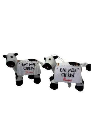 2 CHIK FIL A Cow Plush Eat Mor Chikin Stuffed Animal Promotional 2020 + 2024 Toy