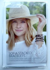 NEW Annie s Simply Bead Kit Of The Month Sofia Stacked Bracelets Obsidian Beads