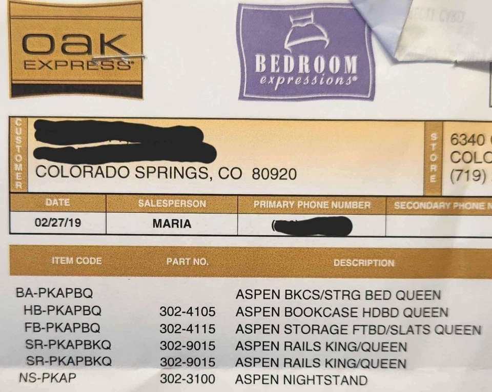 Bedframe and Nightstand (1 ea) - Aspen / Santa Fe dark chocolate and stone - Image 2 of 3