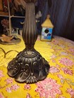 Lamp As Is* Tiffany Style 12"Glass Floral Dome Brass Floral Base 18" Tall. — photo 8