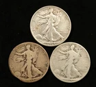 3pc 1938-D Walking Liberty Half Dollar Lot (#TPR00020)