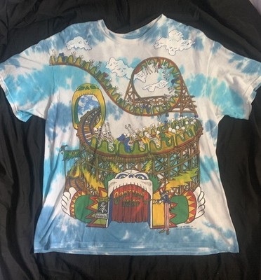 Grateful Dead T-Shirt Reprint Of 1993 Roller Coaster T-Shirt XL  Liquid Blue VGC