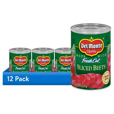 (12 pack) Monte Sliced Beets, Canned Vegetables, 14.5 oz Can