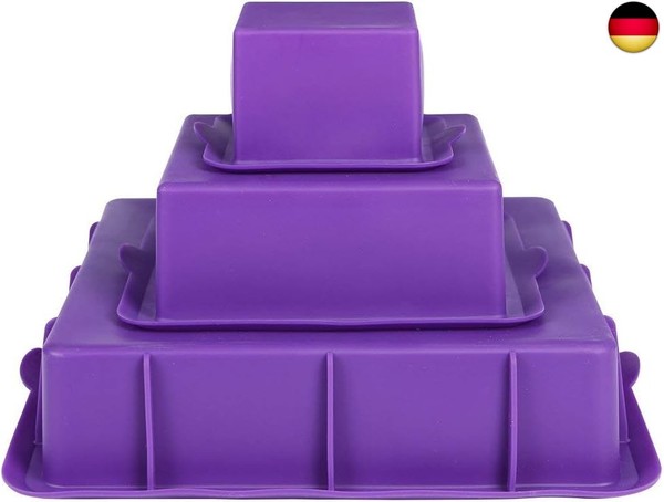 Webake Kuchenform Eckig Silikon Backformen Set Antihaft Backform Pfanne, 3-image