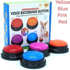 4 Recordable Dog Talking Buttons – Pet Training Communication Sound Set Gift