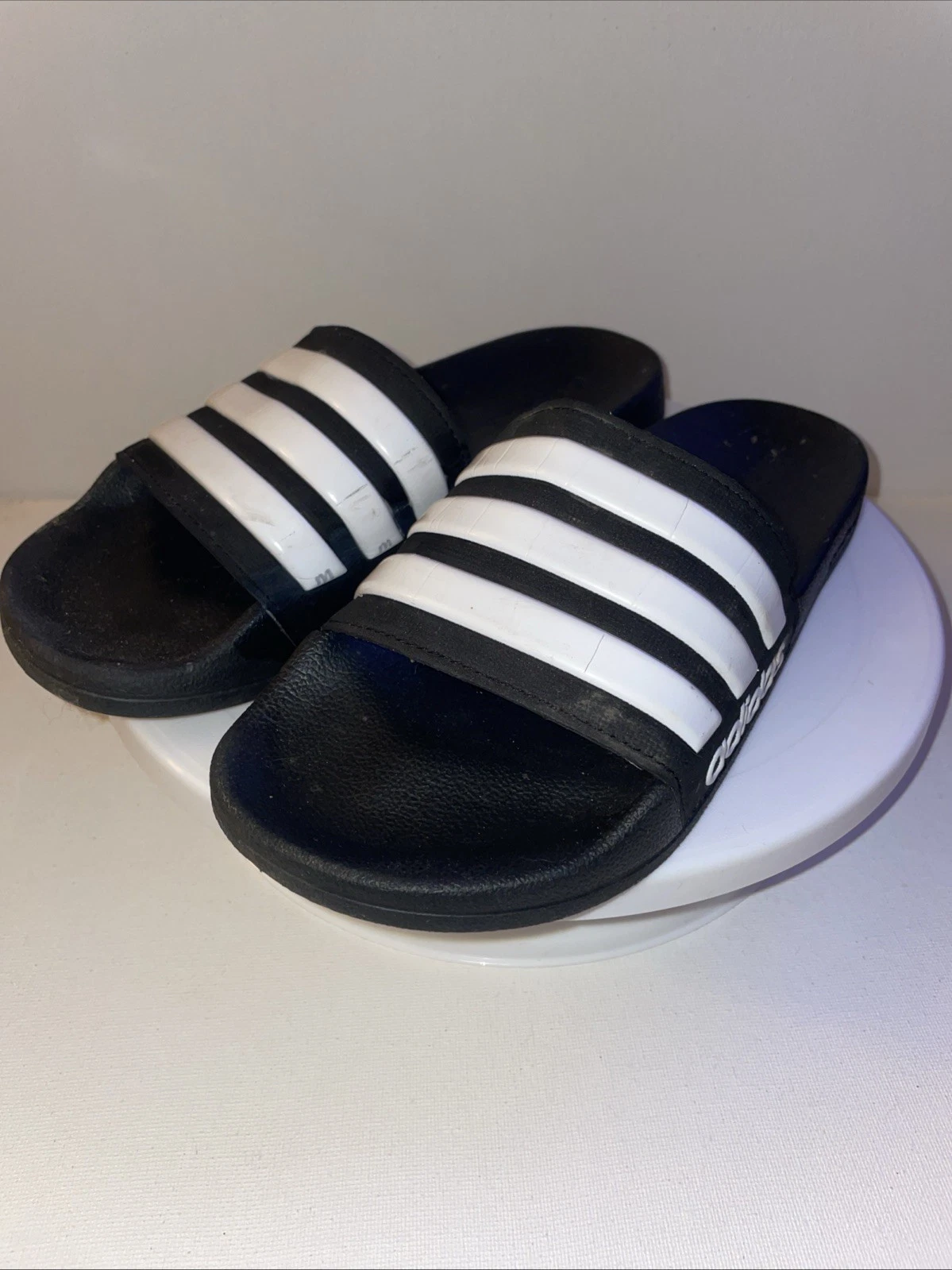 Sandali Adidas uomo 7 slide neri classici logo righe estivi slip on