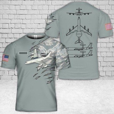 Custom Name US Air Force E 3 Sentry AWACS T Shirt 3D_rs8_26