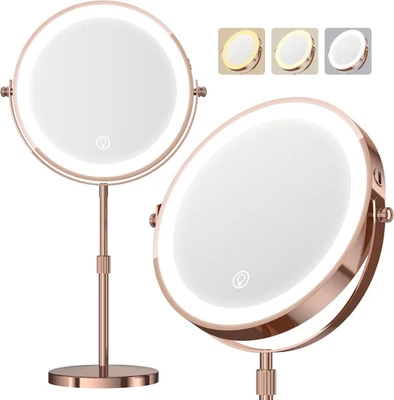 Espejo de Maquillaje LED con Aumento 1X/20X y Rotación 360° - Regalo para Mujer - Imagen 1 de 4