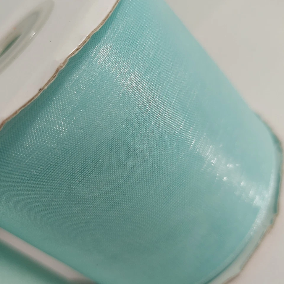 Lot of 2 Nylon Ribbon 2-3/4" Wide Solid Teal Light Aqua Blue Spools 40+ Yds - Image 2 of 4