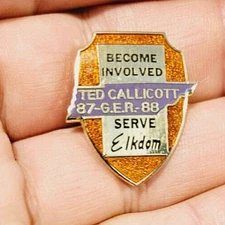 Become Involved Serve Elkdom Metal Pinback 87 88