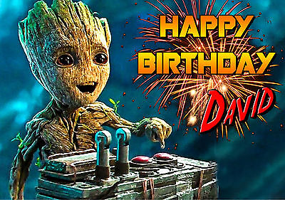 Guardians Of The Galaxy 2 Baby Groot Frauduleux Personnalise Joyeux Anniversaire Art Carte Ebay